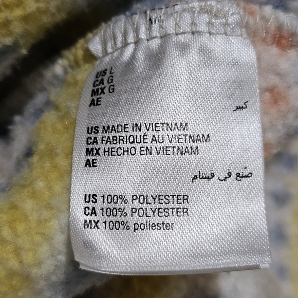 Style & Co Striped Soft Fleece Sherpa Teddy Pullover Sweater Cream Womens Large - Picture 5 of 11